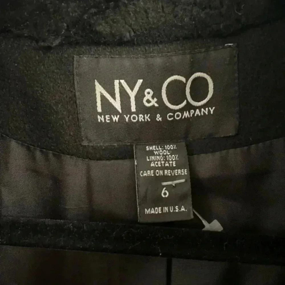 NY&CO black wool coat 6